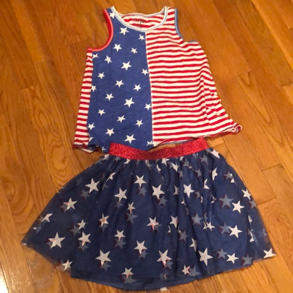 Cat & Jack Other - Cat & Jack -2 Pc Set Patriotic Design Tank & Skirt